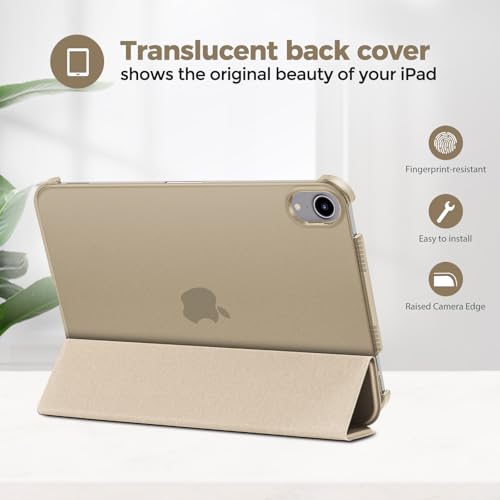 Image of ProCase Smart Case for iPad mini 7 A17 Pro 2024 /Mini 6 2021 8.3 inch -Starlight | Slim iPad Mini 7th /6th Gen Case Hard Back Cover for iPad Mini 7th Gen A2995 /A2996 /A2993 /6th Gen A2567 A2568 A256