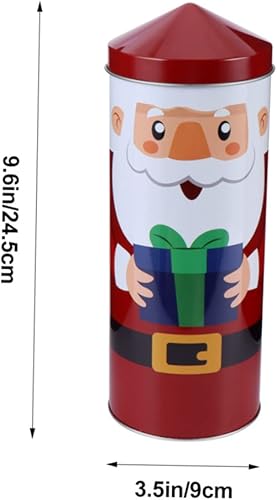 Miniatura 3 de NOLITOY 2 unidades de hojalata de Navidad con pico de caja de lata para dulces, latas de galletas de Navidad con tapas para regalo de almacenamiento