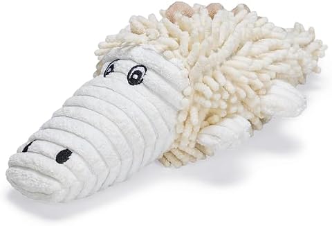 Beeztees Köpek Oyuncağı, Timsah, Peluş, Beyaz, 36x16x10cm