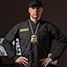 Black Police Badge Holder, Universal Leather Police Badge Holder Belt Clip with Spring Clip and Neck Chain