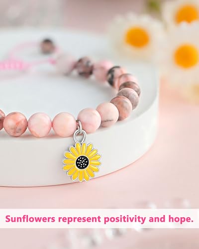 Happy 10th/11th/12th/13th/14th Birthday Gifts for Girls, Sunflower Bracelet for Girls3