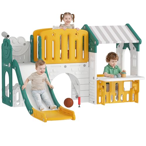 AIYAPLAY Toboggan 7 en 1 avec niche pour enfants,...