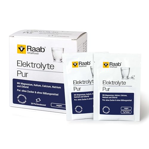 Raab Vitalfood Elektrolyte Pur Beutel (140 g - 20 Beutel á 70 g) Elektrolyte ohne Zucker und ohne Süßungsmittel Perfekt für Sportler bei Flüssigkeitsverlust Praktische Beutel - ideal für unterwegs