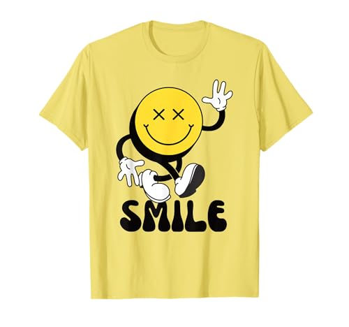 70s Yellow Smile Face Shirt Cute Happy Peace Smiling Face T-Shirt