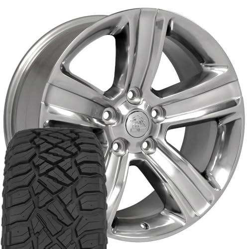 OE Wheels DG65 20 Inch Rims and Tires Fit Ram 1500 Style 5x139.7 20x9 Gloss...