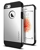 Spigen Tough Armor iPhone SE Case with Extreme Heavy Duty Protection and Air Cushion Technology for iPhone SE / 5S / 5 - Satin Silver