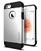 Spigen Tough Armor iPhone SE Case with Extreme Heavy Duty Protection and Air Cushion Technology for iPhone SE / 5S / 5 - Satin Silver