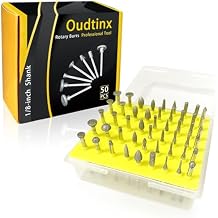 50-Piece 1/8-Inch Shank Diamond Coated Rotary Burrs Set Fits Dremel Rotary Tools,Diamond Burr Set for Jewelry,Glass,Stone,Ceramic,ect.Small Head Style