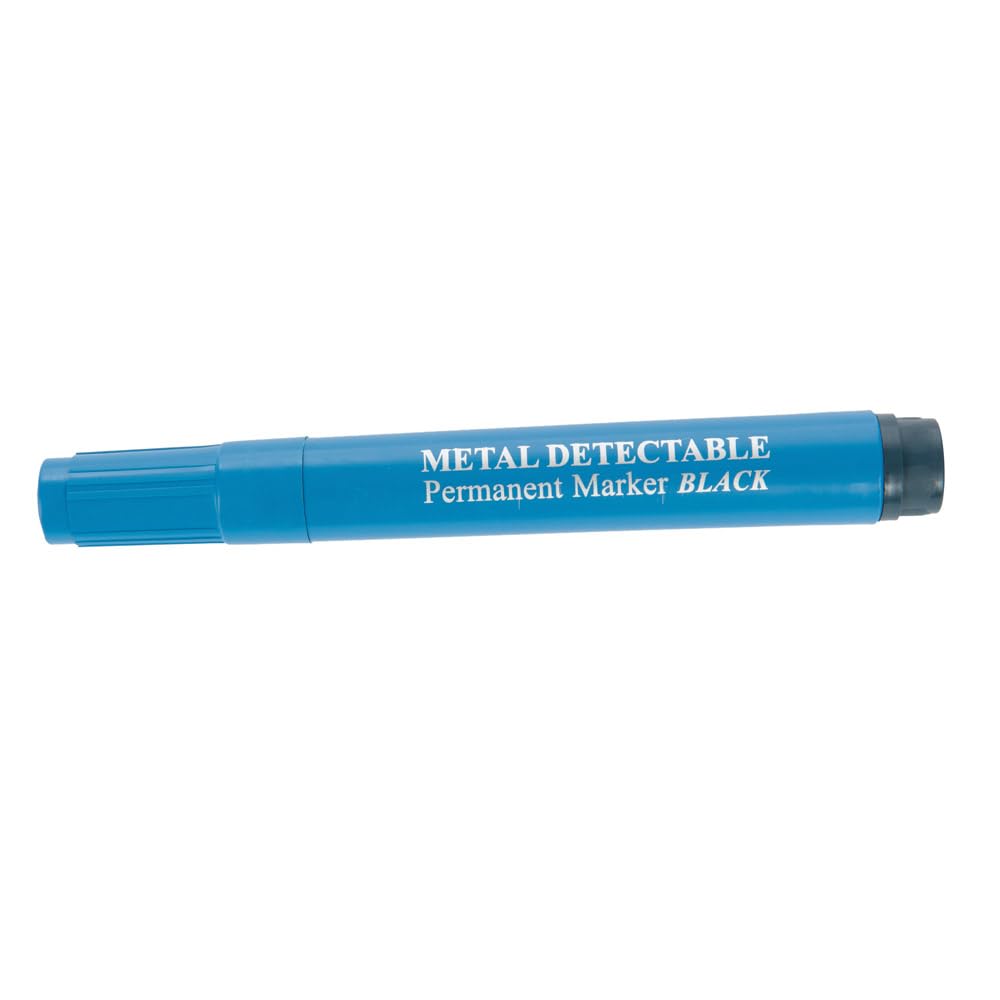 FRANZ MENSCH 20 Stück Hygostar Permanentmarker mit Keilspitze | detektierbar, blau, Schriftfarbe: schwarz, Permanent-Marker, Textmarker, detektierbar