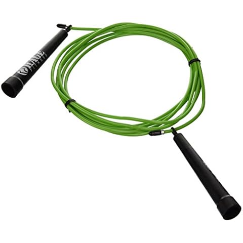 RAGE Fitness R2 Training Jump Rope, 11 FOOT ADJUSTABLE Speed Cable, FITS MULTIPLE HEIGHTS, Lightweight Durable Nylon, Cardio Training, Home Workout, Tangle Free, World’s Fastest Jump Rope, Speed Rope Cover