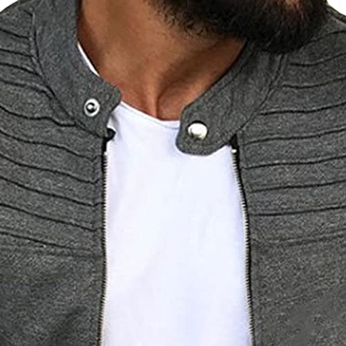 Mens Full Zip Stand Collar Cardigan Slim Fit Long Sleeve Sweater Fashion Casual Cable Knitted Sweater With Pockets2