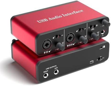 Amazon.com: USB Audio Interface – 24Bit/192kHz Studio Recording, 48V ...