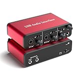USB Audio Interface – 24Bit/192kHz Studio Recording, 48V Phantom Power – Compatible with DAWs, Perfect for Music, Podcasting & Voiceovers (Mac/PC)