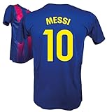 Generico Maglia Messi 10 Home Replica Prodotto Ufficiale Barca Autorizzato Taglie da Adulto Bambino (IT, Testo, XXL)