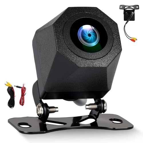 CAMECHO Cámara Trasera AHD 1280x720 Cámara con Visión Nocturna en Color IP68 Impermeable 130° Gran Angular, 12V Universal para Todos los vehículos (VW/BMW/Audi/Benz/Ford/Toyota/Mazda y más)