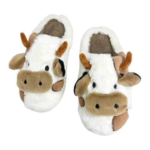 DCLTD Men Animal Slippers Women Cow Slippers Warm Cozy Slide Fuzzy Slides Women Animal Slippers Plush House Shoes Anti-Slip Slippers Cartoon Gifts for Men Cover