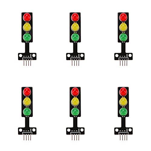 VooGenzek 6 Stücke Mini LED Ampelmodul, 5V 8mm Mini LED Ampelleuchte Anzeigemodul für Ampelsystemmodell, Kompatibel mit Arduino Raspberry Pi