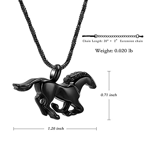 Yinplsmemory Galloping Horse Cremation Jewelry Urn Necklace for Ashes Holder Keepsake Memorial Jewelry for Women Men3