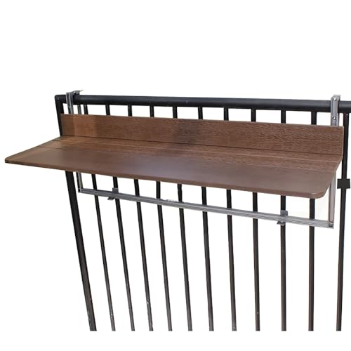 Table suspendue pliante de balcon réglable en hauteur pour balustrade
