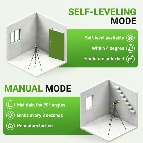 Image of HUEPAR 2 Point Cross Line Self Leveling Laser Alignment Tool with Plus Mode