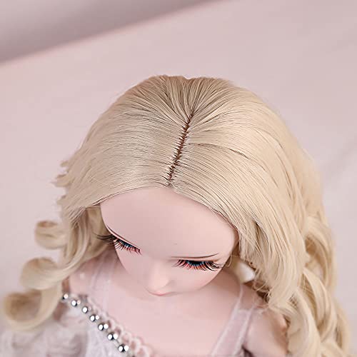 Lllunimon Peruca de boneca SD BJD resistente ao calor, perucas de cabelo longo encaracolado, perucas