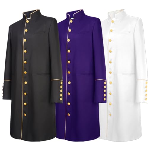 Men's Cassock Choir Cassock Minister Robe Medium length Clergy Pulpit Liturgical Church Coat4