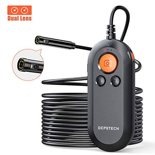 Dual-Lens Endoscope,DEPSTECH Wireless Borescope, HD Inspection Camera with 6 Adjustable LED, Zoom Waterproof