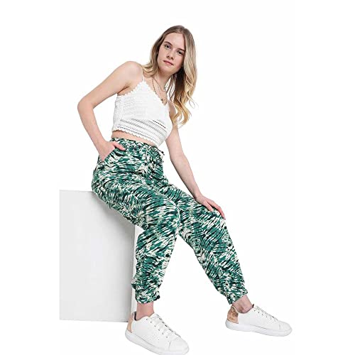 Image of VERO MODA Printed Viscose Regular Womens Casual Wear Pants (S22VM10272601-P)