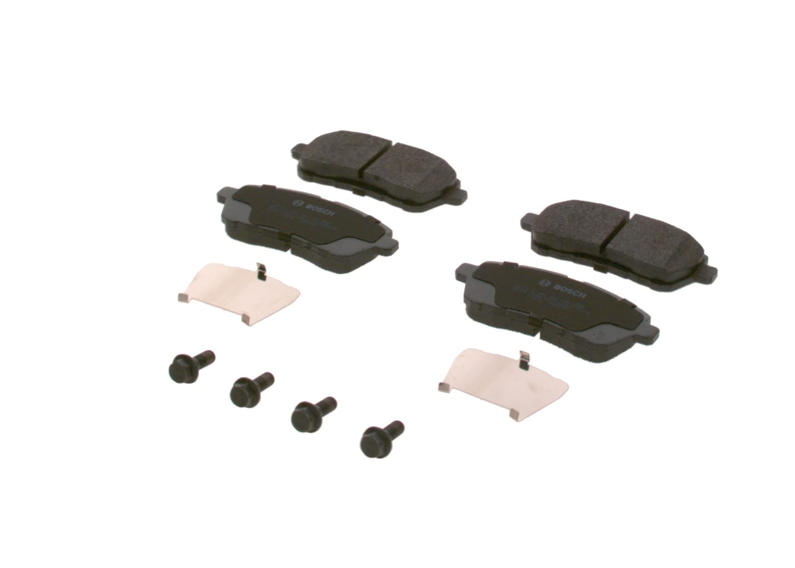 Bosch BP1137 - Pastiglie Freni Auto, Delantero - Calidad Bosch - Reducción de Ruido y Polvo - Certificación ECE-R90 - Sin Cobre - 1 Juego de 4 Pastillas - Con Accesorios