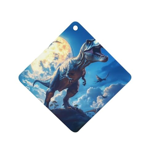 Dinosaur Car Air Freshener Hanging Aromatherapy Tablets for Car Accessories Rhombus