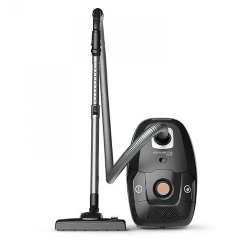 Rowenta Aspirateur avec sac, Moteur basse consommation, Haute filtration, Ultrasilencieux, Eco responsable, Nombreux accessoires, Fabriqué en France, Green Force Effitech, Noir/liège RO6189EA