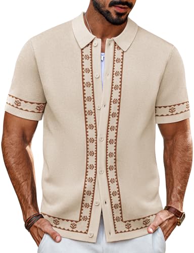 Men's Polo Shirts 70s Vintage Shirts Contrast...