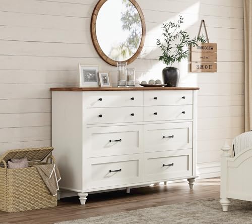 WAMPAT-Kids-Dresser-for-Nursery-with-8-Drawers-Off-White-Baby-Dresser-for-Kids-Room-Wide-Wooden-Chests-Dressers-for-Bedroom-Distressed-Mid-Centuy-Storage-Organizer-for-Childs-Room-54-Inch WAMPAT Kids Dresser for Nursery with 8 Drawers Off White Baby Dresser for Kids Room Wide Wooden Chests Dressers for Bedroom Distressed Mid Centuy Storage Organizer for Childs Room 54 Inch