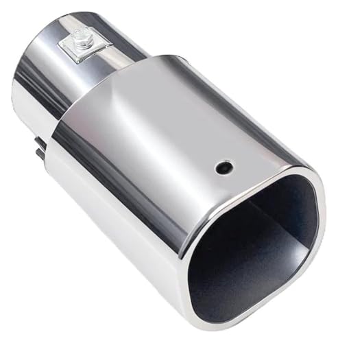 Tubo de escape trasero redondo para coche de repuesto universal plata de acero inoxidable