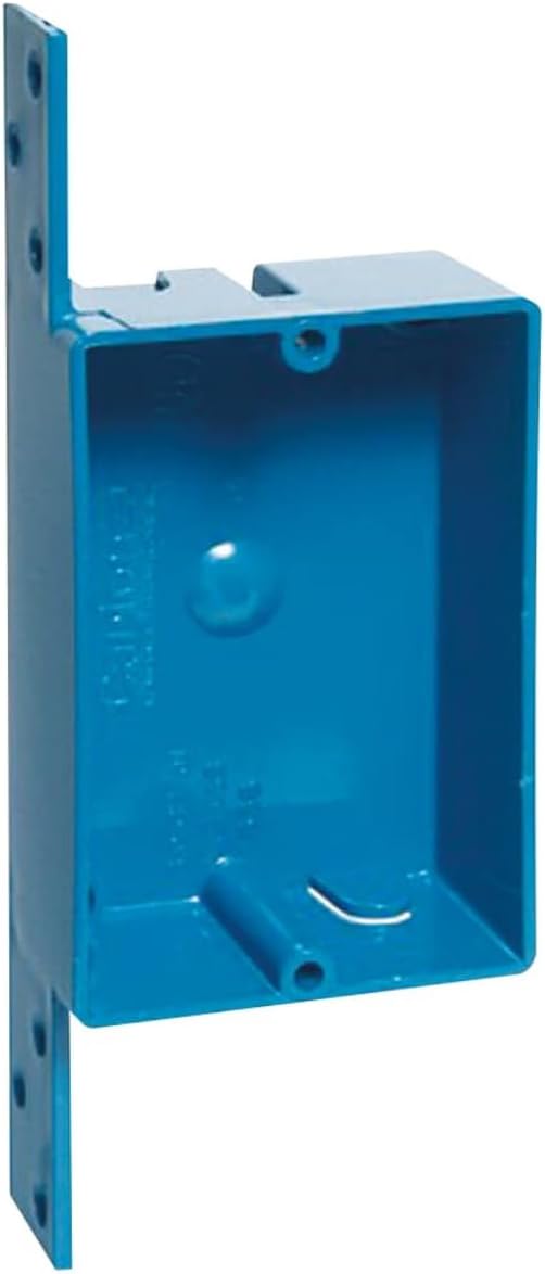 Carlon B108B-UPC Switch/Outlet Box, New Work, 1 Gang, 3-5/8-Inch Length by 2-3/8-Inch Width by 1-1/4-Inch Depth, Blue