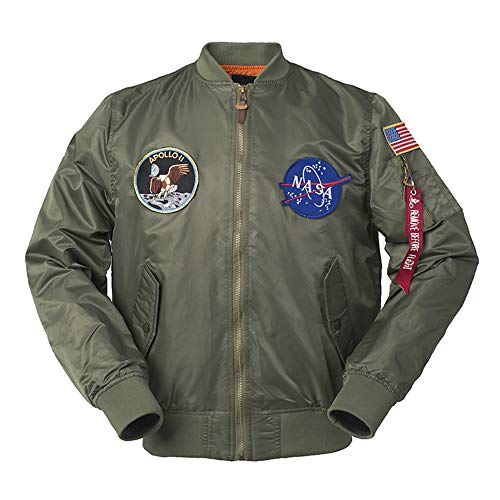 Apollo 11 Patched Lightweight Bomber Flight Jacket Windbreaker