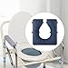 Kokiya Toilet Seat Cushion Bedside Commode Seat Cushion High Density Portable Disabled Home PU Leather Household with Fixing Straps, Gourd Hole