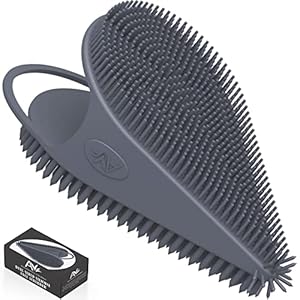 Avilana Silicone Face Scrubber- Dual Sided Manual Facial Cleansing Brush -Face Scrubber and Exfoliator- Deep Cleansing for All Skin Type (Gray)