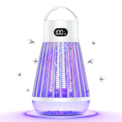 Lámpara Antimosquitos Eléctrico,2 En 1 Mata Mosquitos Electrico con Luz Nocturna,USB Recargable UV Mosquito,Lampara Antimosquitos Portatil para Interiores Y Exteriores