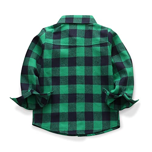 Image of OCHENTA Men's & Boys Flannel Shirts Button Down Long Sleeve Plaid Shirt Family Matching Outfits