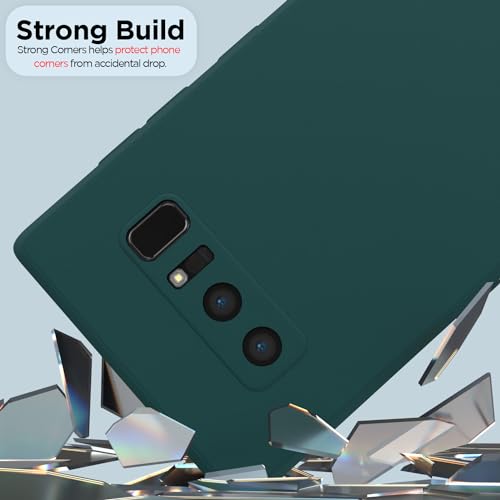 Image of Outlouders Back Cover for Samsung Galaxy Note 8 | Camera Protection | Durable Soft Matte Silicone Bumper Case (Green)