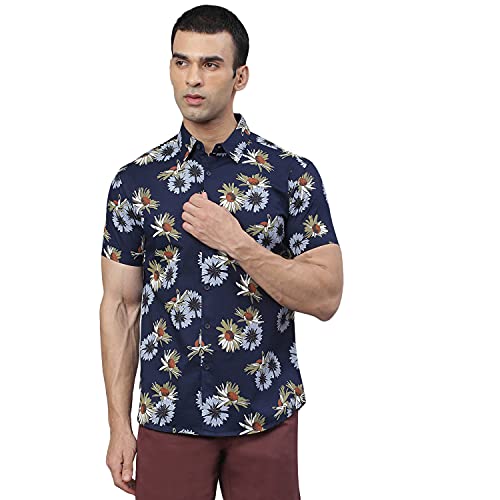 Image of Dennis Lingo Men's Printed Slim Fit Cotton Casual Shirt