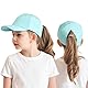 HERUAI Kinder Baseballkappe mit Pferdeschwanz für Mädchen Jungen Golf Visor Hut Basecap Sonnenblende Hut UV-Schutz Schirmmütze Sommermütze Junior Sommerhut Tennis Kappe Sonnenhut Visier UPF 50+