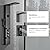 BWE LED Shower Panel,Black Rainfall Shower Panel Tower System,Stainless Steel Shower Tower with Massage Body Jets Tub Spout Wall Mounted Shower Fixtures with Temperature Display