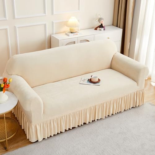 Housse de canapé pour canapé à 4 coussins extensible et lavable - 7