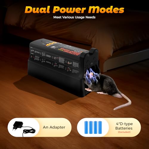 Trampa eléctrica para ratones potente voltaje 7000V lavable para exterior 3