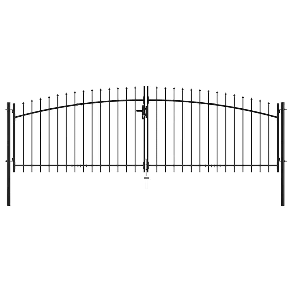 vidaXL Puerta Doble para Valla Woerden con Puntas de Lanza Barrera Cancela de Cerca Jardín Patio Granja Entrada Estable y Duradera 400x199,5 cm