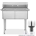 GRIDMANN 2 Compartment Commercial Stainless Steel Utility Sink, NSF Certified Kitchen Prep Sink for Restaurant, Laundry, Garage