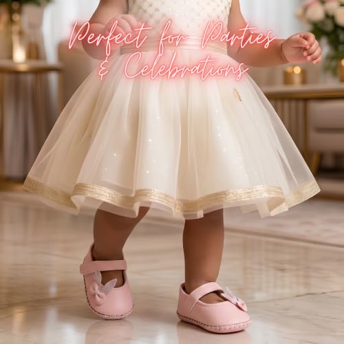 Image of PureSole Baby Girl Ballerina Shoes 6-12 Months | Elegant Party Booties