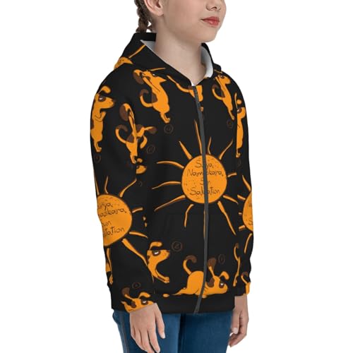 Dog Doing Yoga Kid Hoodies Boys Zip Up Sweatshirts Girls Pullover with Pocket4